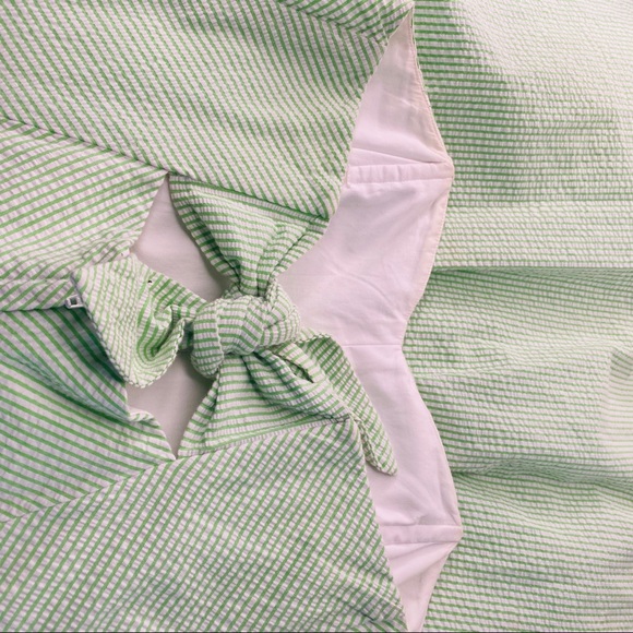 SOLD LILLY PULITZER strapless Seersucker XS green - Picture 6 of 13